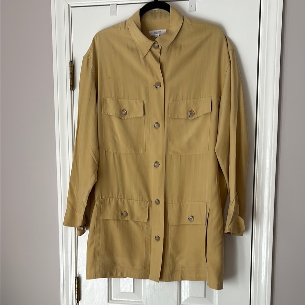 100% Silk Women's Utility Shirt Jacket